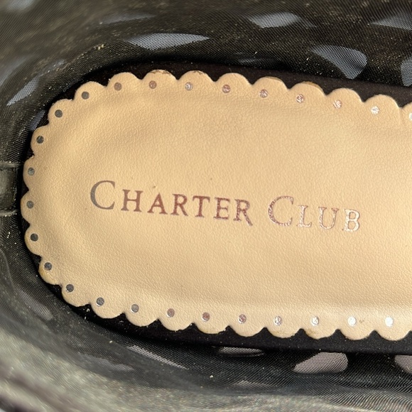 CHARTER CLUB Womens Tonina Black Pointed Toe Slip On Flats Sz 9M nwot - Picture 10 of 16